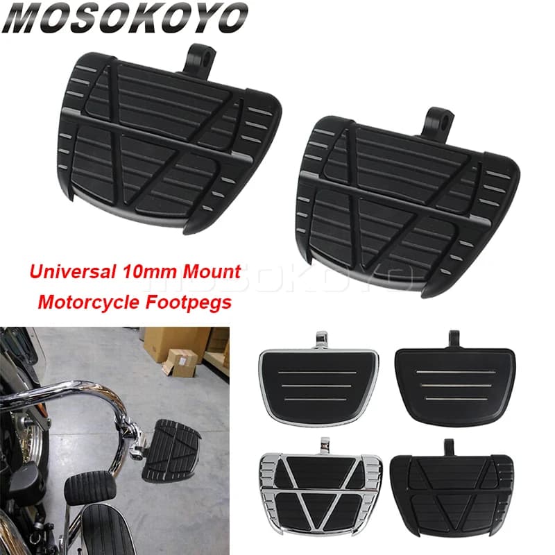 10mm Mount Footpeg Motorcycle Passenger Driver Foot Peg Footrest For Harley Softail Dyna Street Bob Fat Bob Low Rider Wide Glide