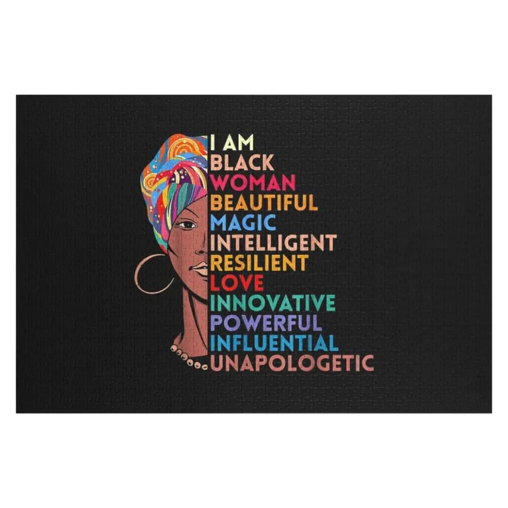 I Am Black Woman African American Black History Month Jigsaw Puzzle Adult Wooden Jigsaw Pieces Adults Custom With Photo Puzzle