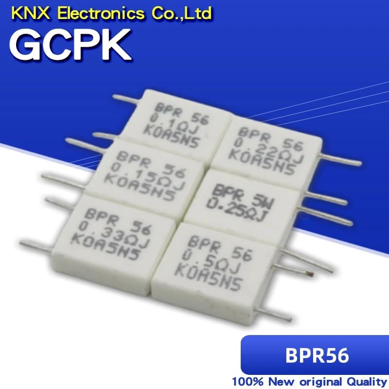 10pcs BPR56 5W 0.1 0.15 0.22 0.25 0.33 0.5 ohm Non-inductive Ceramic Cement Resistor 0.1R 0.15R 0.22R 0.25R 0.33R 0.5R