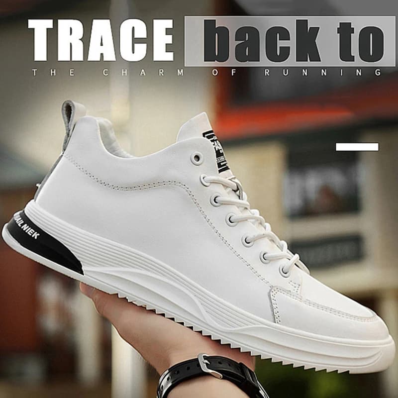 Autumn New Inner Height-increasing Men's Shoes Outdoor Comfort Casual Sneakers Cowhide Thick-soled Trendy Height-increasing Shoe