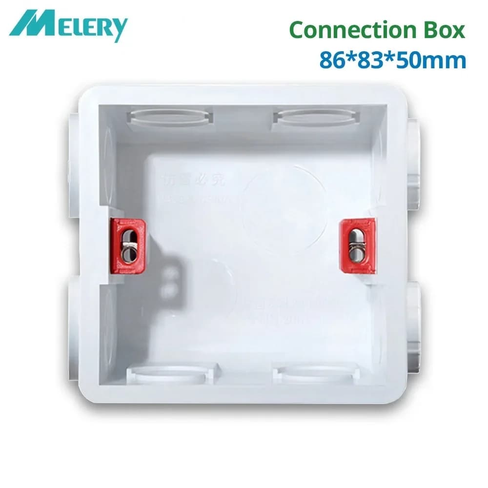 Melery Mounting Lining Box for 86*86mm Wall Switch and Socket pad Cassette Universal White  Back Junction 