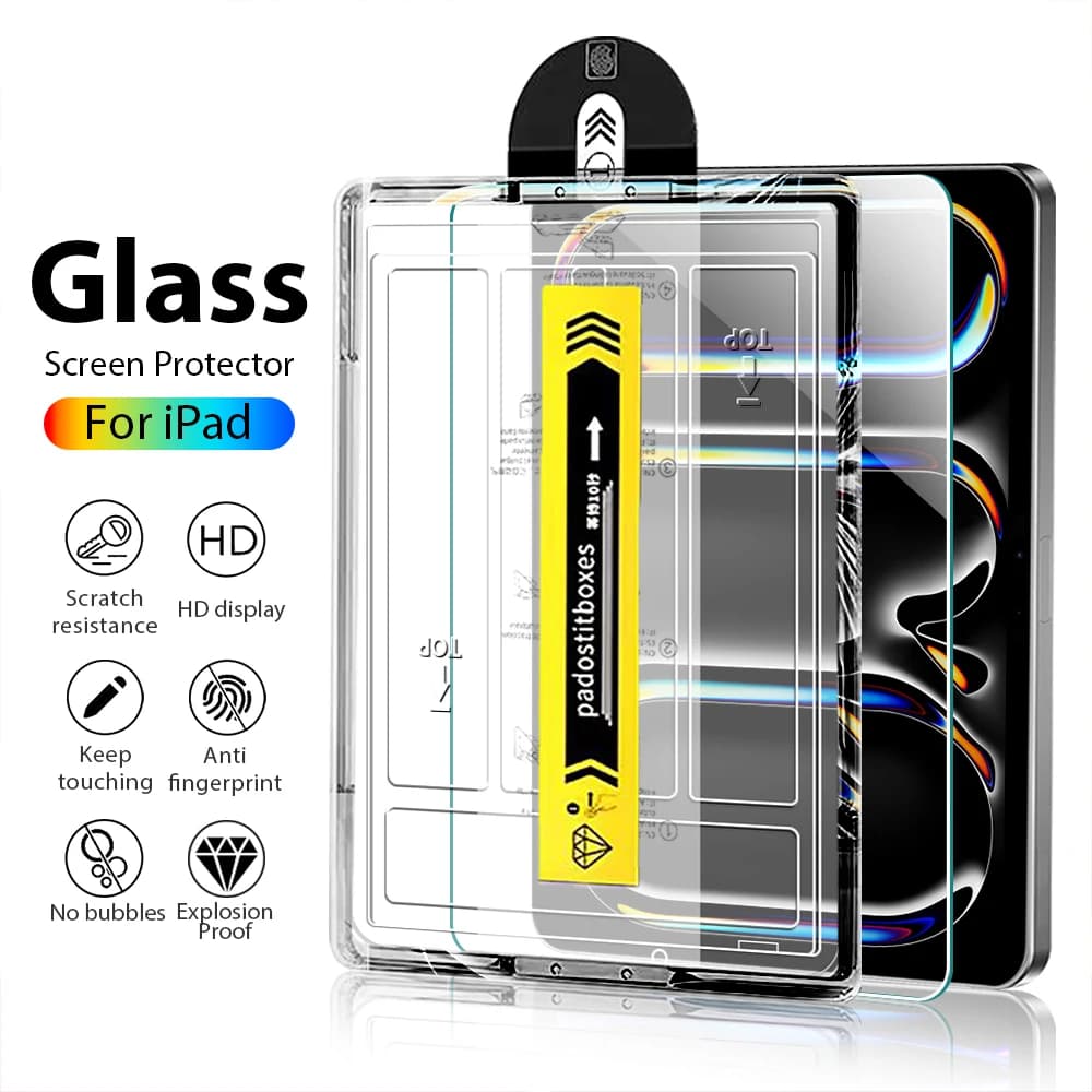 Tempered Glass For iPad Air 13 11 5 4 3 M3 M2 Pro 13 11 M4 A16 11th 2025 12.9 Screen Protector 10 9 10th 9th Generation Mini 7 6