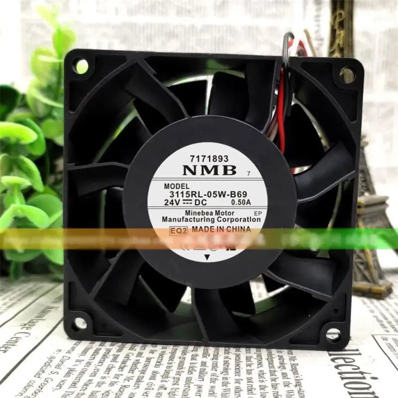 New Cooling Fan For NMB 3115RL-05W-B69 24V 0.50A 8CM 8038 Schneider Inverter Cooling Fan