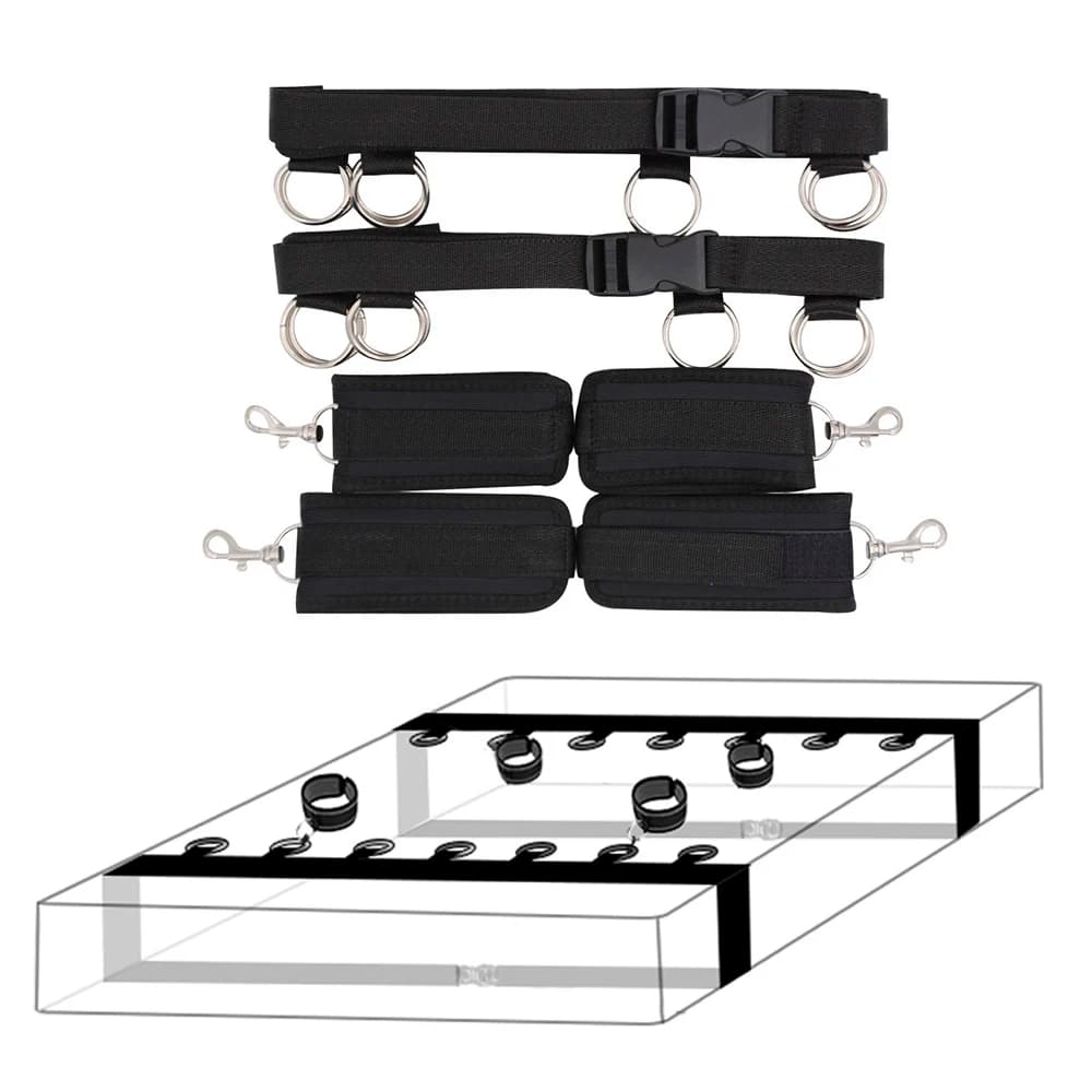 Adjustable Bed Bondage Restraints Sex Adult Under King/Queen Bed Sex BDSM Bondage With Wrist Ankle Cuffs SM Sex Toys For Couples