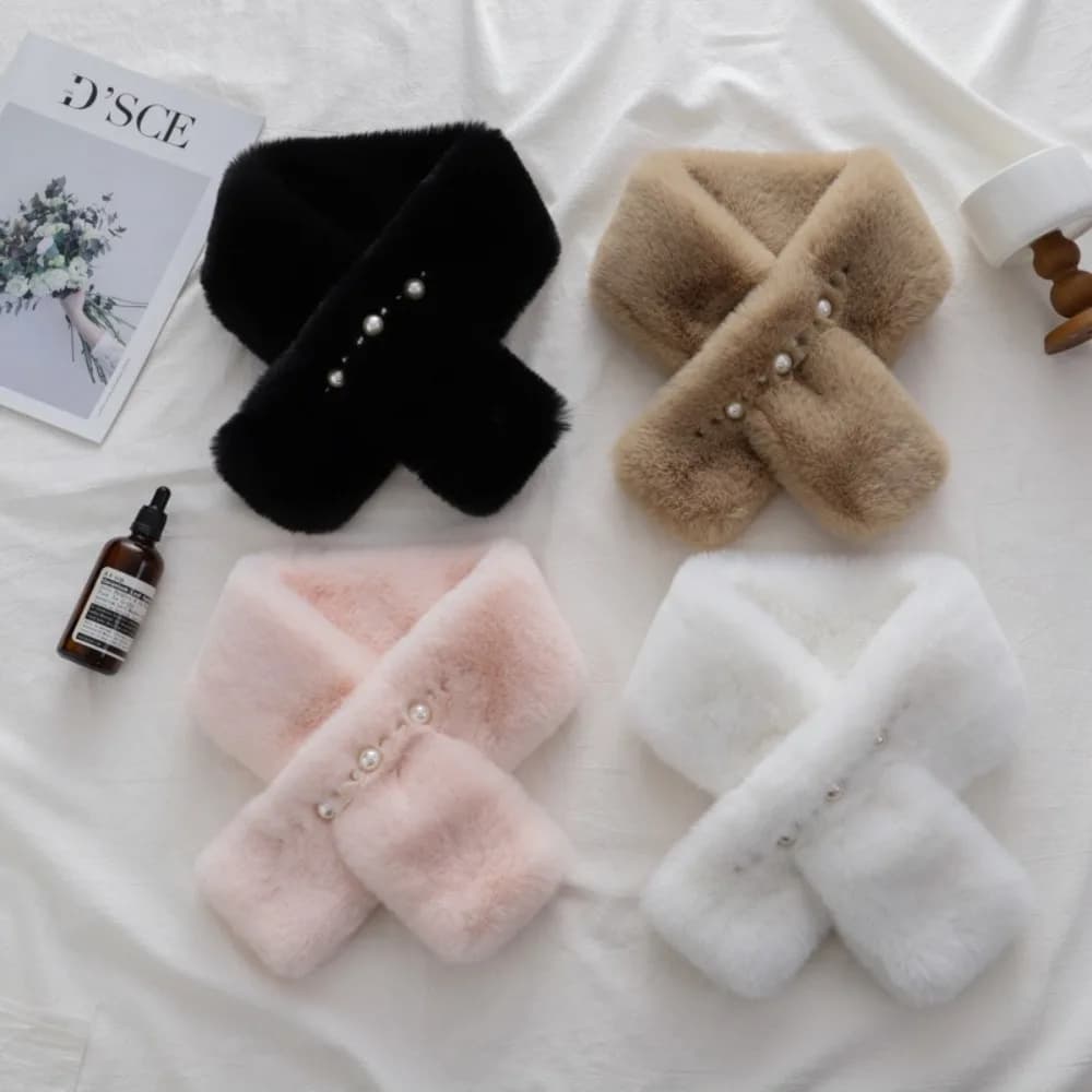 Fashion Neck Warmer Winter Scarf Thicken Solid Color Neck Scarf Keep Warm Cross Collar Scarf Autumn