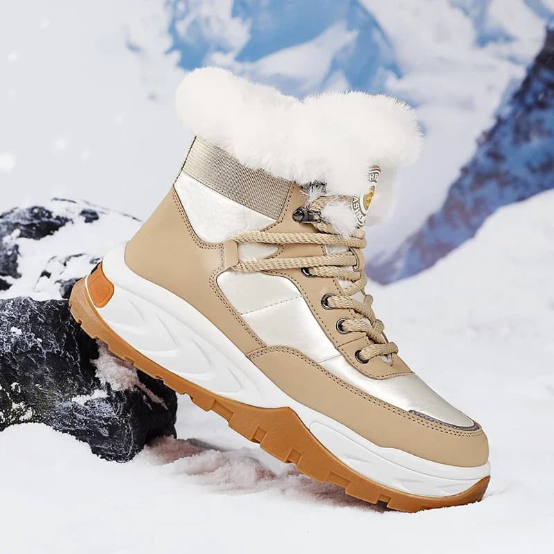 Fashion Winter Couple's Snow Boots Waterproof Sports Super Warm Lace-up Men Boots Outdoor Men's Hiking Boots Work Travel Shoes