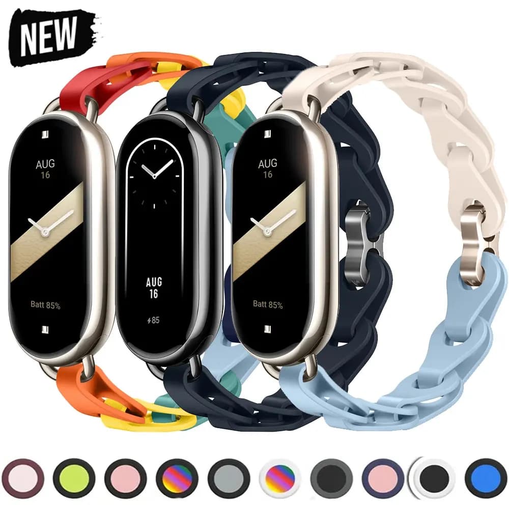 For Xiaomi Mi Band 10 Strap Silicone Wristband For Xiaomi Mi Band 8 9 Smartwatch Accessories Sport Watchband Slim Women Correa