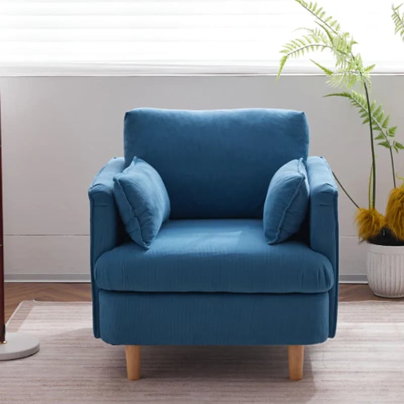 29.5 "W Modern Fabric Decorative Chair Armchair Upholstered Reading Chair Single Sofa Casual Club Chair with Solid Wooden Feet