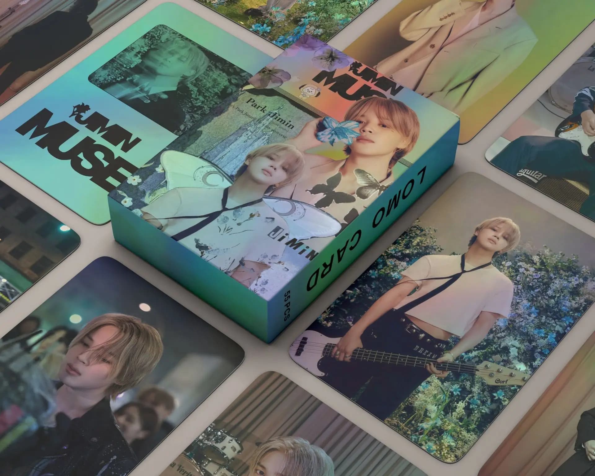 55Pcs/Set Kpop JIMIN MUSE Solo WHO Laser Lomo Card Photocard Fans Collection Postcards Gift