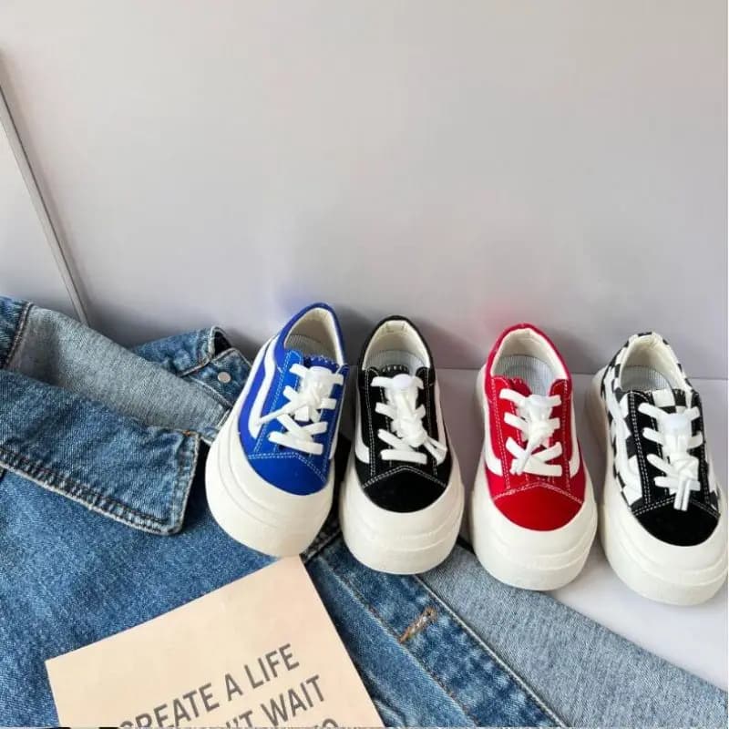 Canvas Shoes Boy Toddler Kids Boots Girls Autumn Winter Checkered Shoes Plaid Children Boots Girl Cartoon Sneaker Anti-Slippery