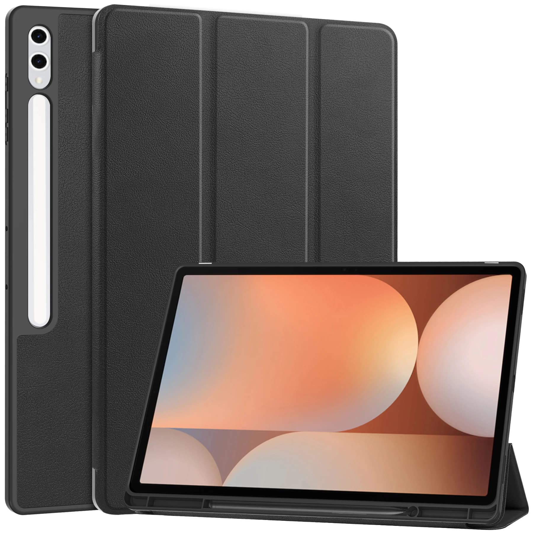 Fundas For Samsung Galaxy Tab S10 Ultra 14.6inch Tri-Folding Stand Case Smart Pencil Holder Cover TPU Back Shell for s10ultra