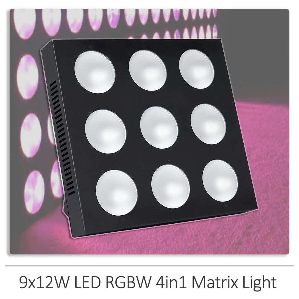 New LED 9x12W RGBW matrix COB Lighting Dmx Control Stage Background Light For Music DJ Party Disco Theater Performance Lights
