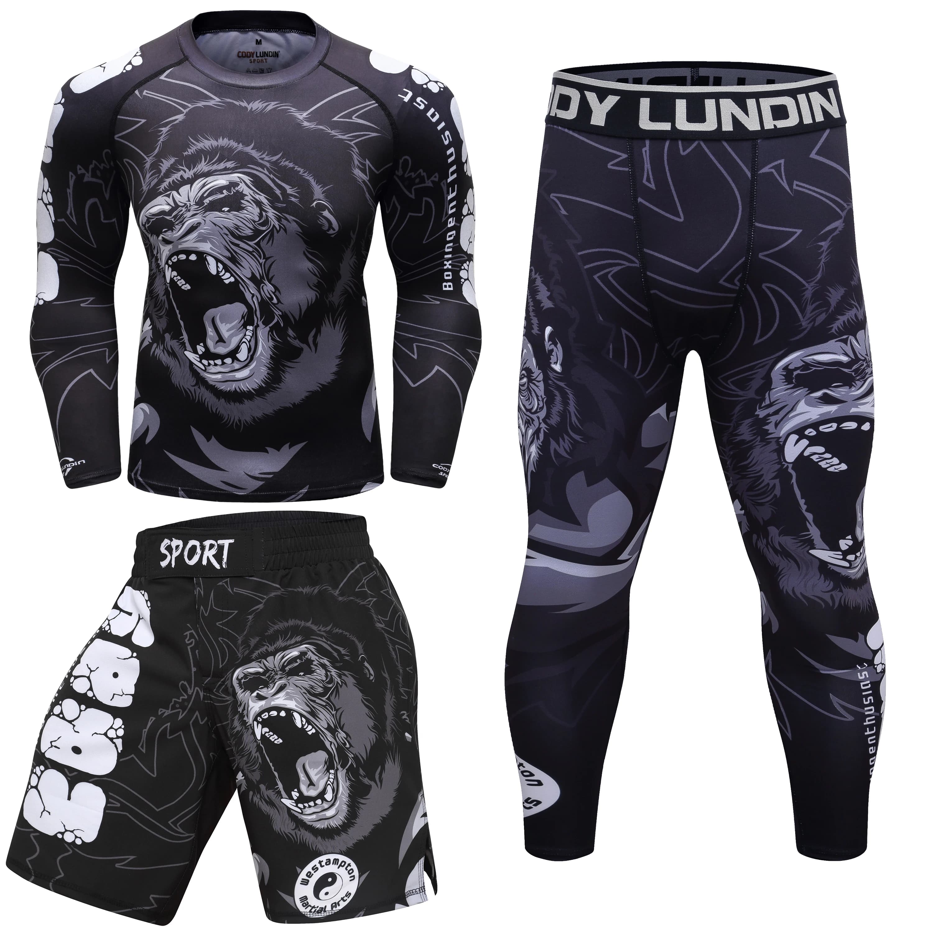 Cody Men Sportswear With Print Gorilla Men MMA Jiu jitsu No Gi Rashguard Bjj Fighting wear Athletic Tracksuit Boxing Jersey