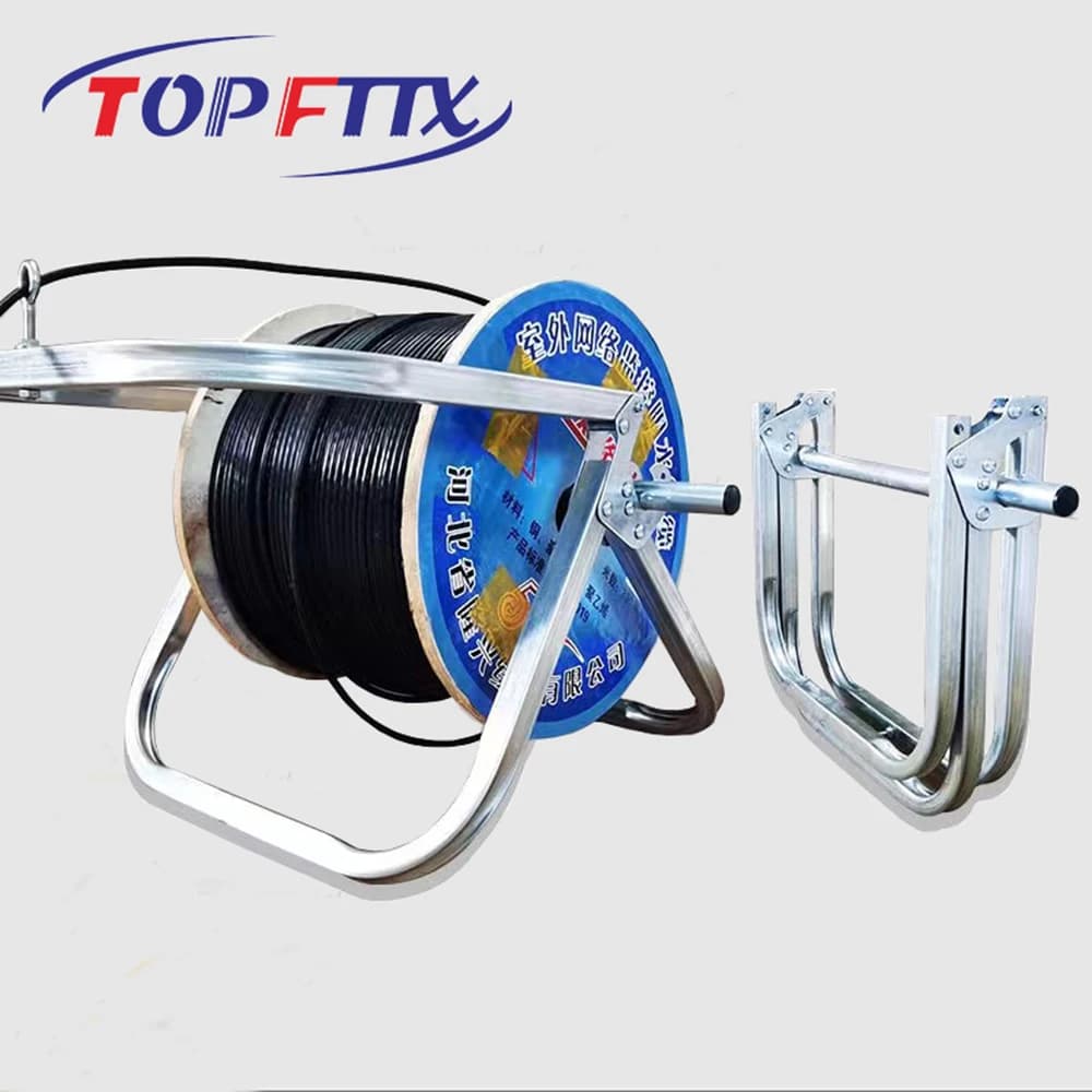 Galvanized Steel Portable Foldable Pay-Off Rack Artifact For FTTH Drop Cable Network Cable Cat6/Cat7 Convenient