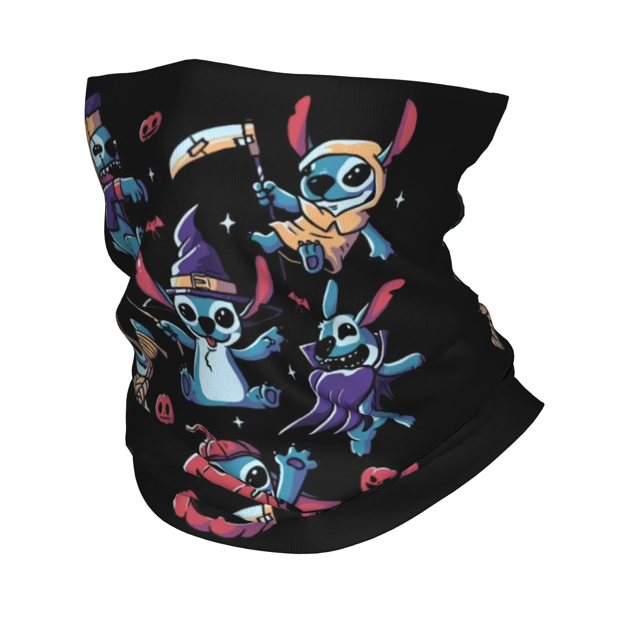 Custom Halloween Stitch Anime Manga Bandana Neck Gaiter UV Protection Face Scarf Cover Men Women  Headband Tube Balaclava