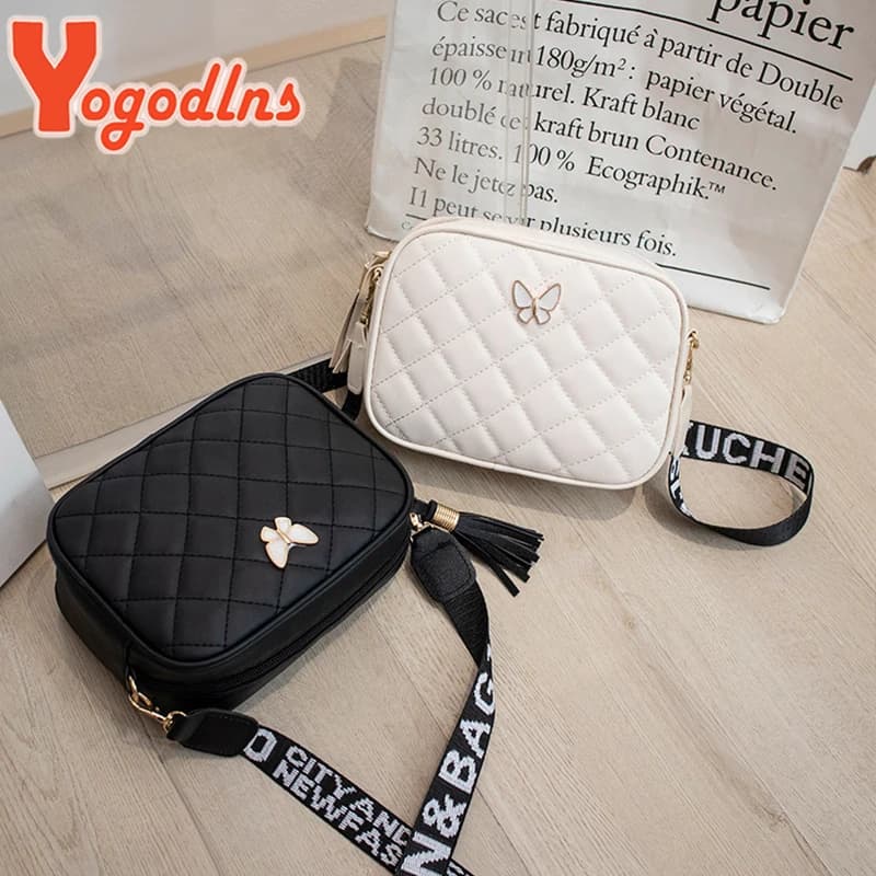 Yogodlns Butterfly Diamond Square Bag for Women Leather Shoulder Crossbody Bags Casual Messenger Bag Phone Purse Dailu  Clutch
