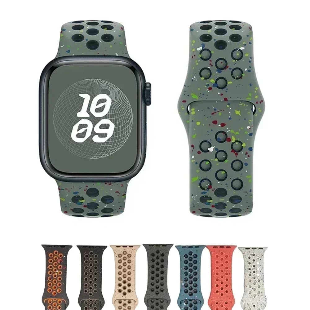 Original Silicone Watch Strap For Apple Ultra 2 49MM Sports Rubber Band For Iwatch Series 9 8 7 6 SE 4 3 2 45MM 44MM 42MM 41MM