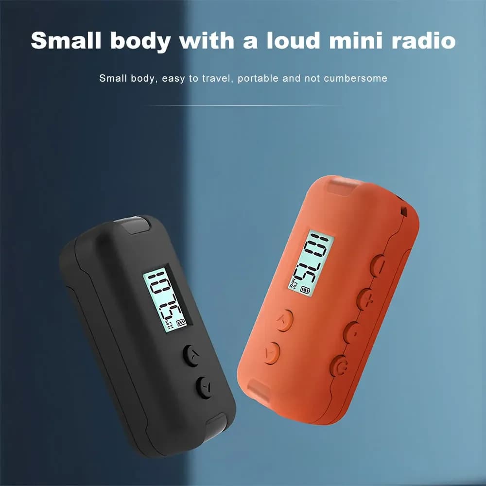Mini Radio Broadcast Radio Portable FM Receiver 50-108MHz with LCD Display Outdoor Sports Handheld Radio