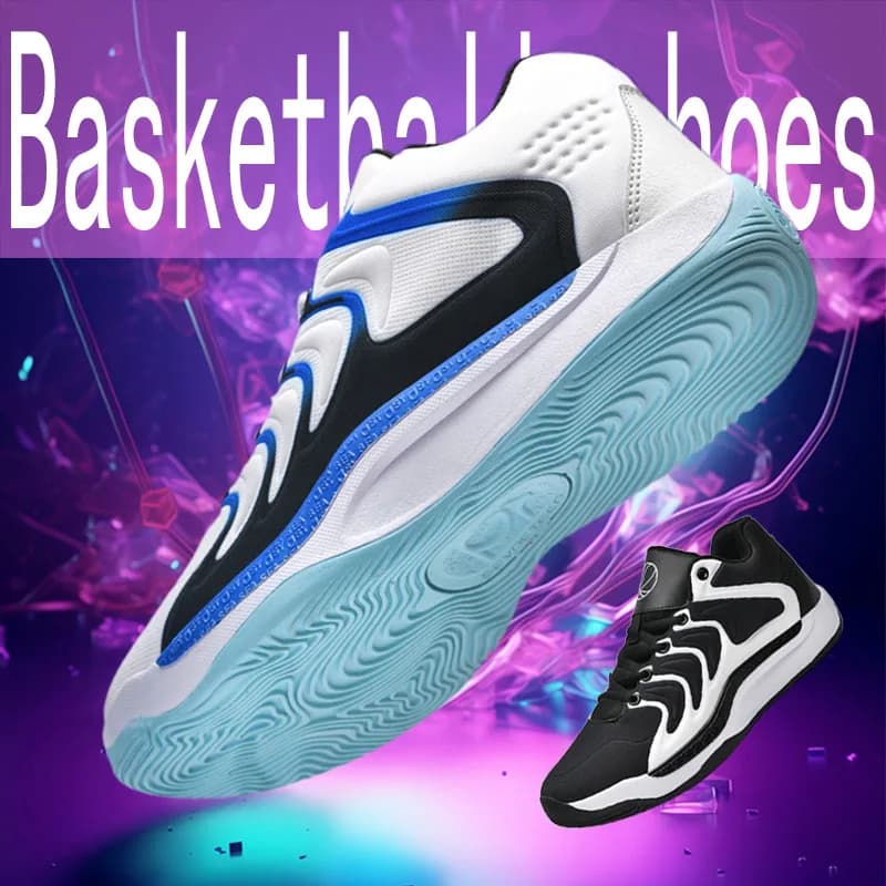 Fashion men's basketball shoes color mesh surface breathable sports shoes non-slip high elastic basketball shoes