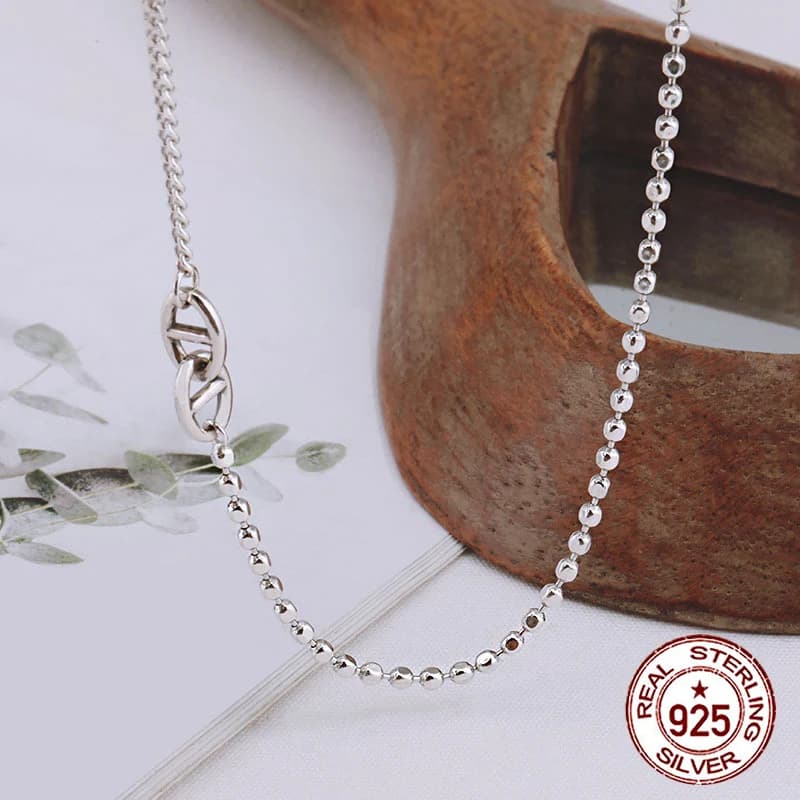 S925 Sterling Silver Necklace Vintage Pig Nose Simple and Exquisite Versatile Fashion Jewelry Chain