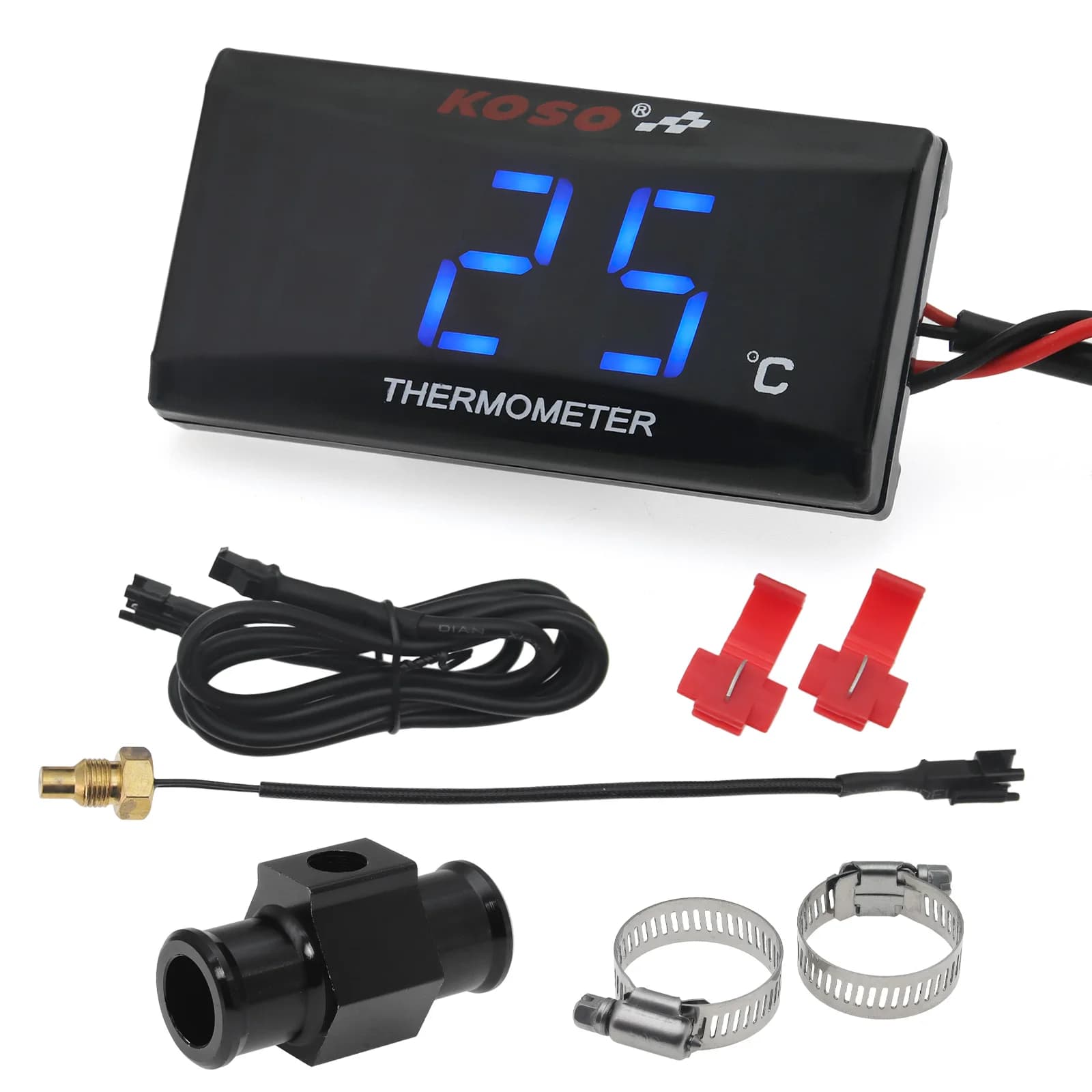 Motorcycle Thermometer LCD Digital Screen Mini Meter for XMAX250 300 NMAX CB 400 CB500X KOSO Water Temperature Gauge With Sensor