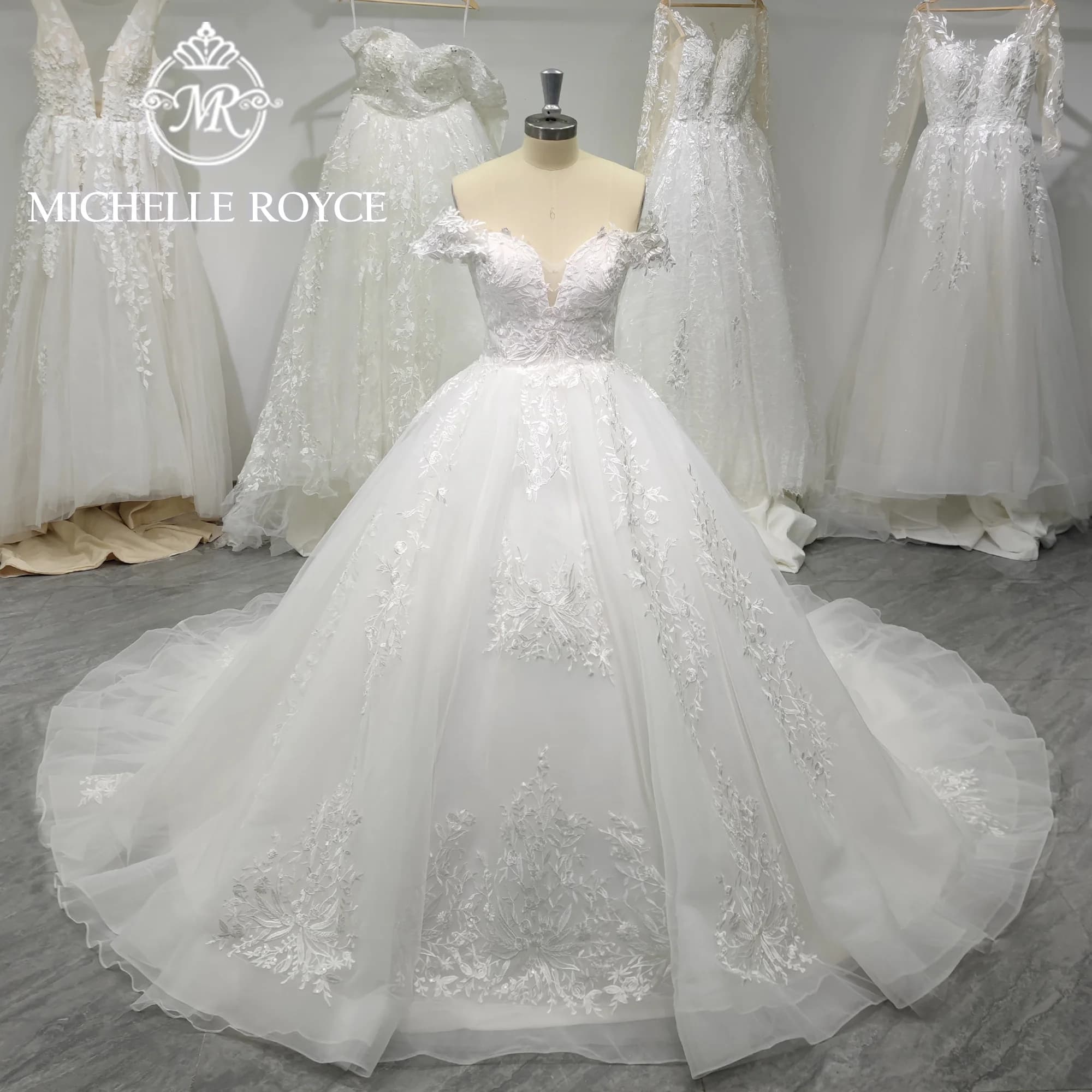 Michelle Royce Ball Gown Wedding Dresses For Woman Sweetheart Appliques Ivory 100% Real photos Wedding Gown Vestidos De Novia