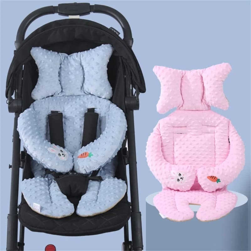 Baby Stroller Cushion Anti Skid Baby Car Liner Embroidery Support Pad for Toddler Baby Pram Carriage Cushion
