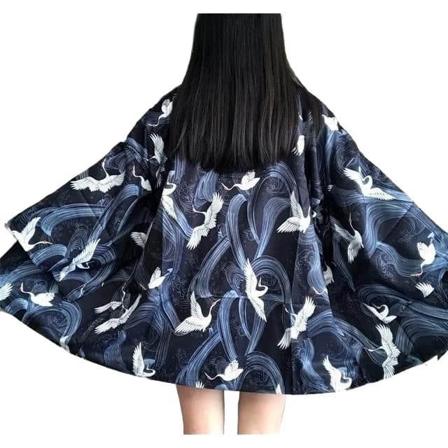 Women Kimono Japanese Yukata Haori Cardigan Samurai Clothing Kimono Jacket  Cosplay Costume Streetwear Blouse Shirt Femme Kimono