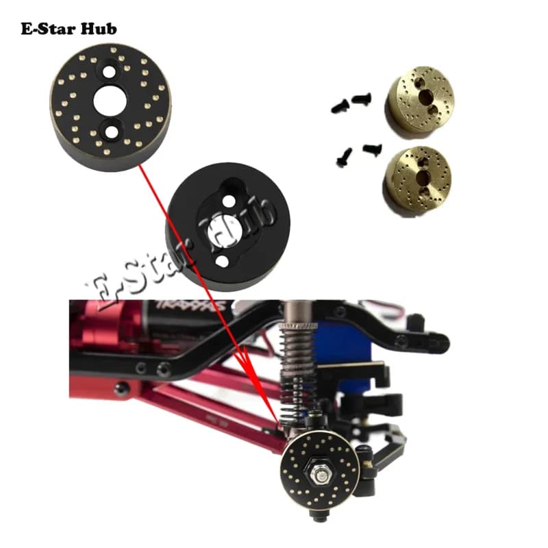 TRX4M Brass Rear Axle Wheel Hex Hub Adapter Brake Disc Counterweight for TRX4-M 1/18 RC Car Upgrade Parts