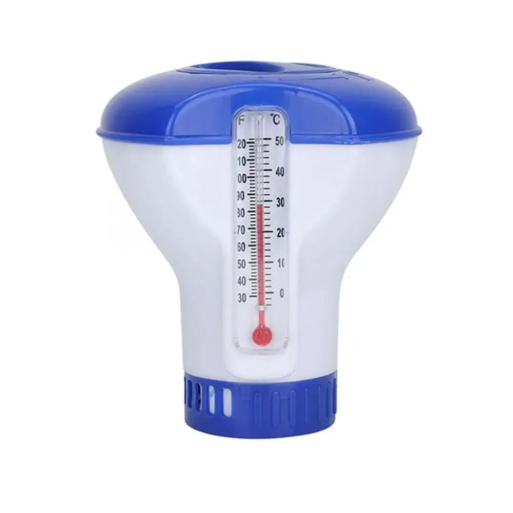 Swimming Pool Floating Chlorine Tablet Dispenser with Thermometer Automatic Pills Disinfecting Box Swimming Pool Accessories