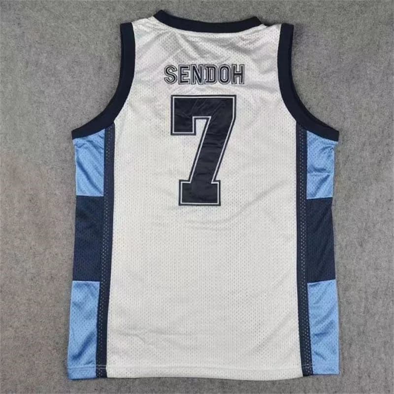 Anime Shohoku Jersey Ling Nan South High School Cosplay Basketball Team Sendoh Akira White Blue Slam Dunk Jersey Wear Uniform