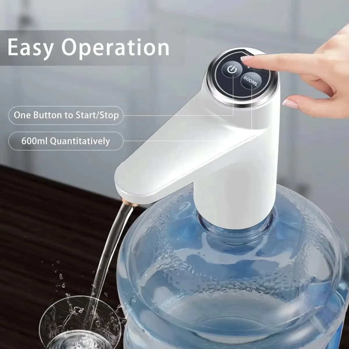 Automatic Water Press Household Barreled Water Electric Water Pump USB Rechargeable Mineral Water Pump Portable Water Dispenser