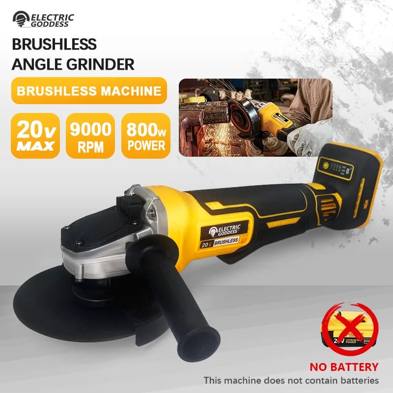 Electric Goddess DCG406 125MM Angle Grinder Brushless Maglev Metal Cutting Charging Angle Grinder For 20V Dewalt Battery