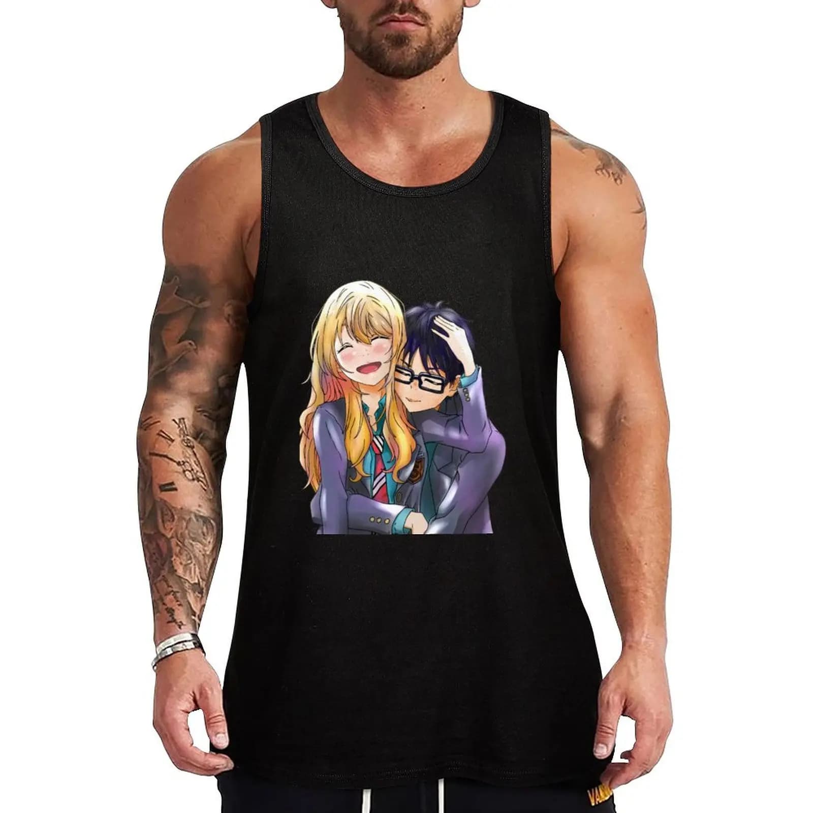 Your Lie in April : Cute Kaori X Kosei Tank Top bodybuilding t shirt quick-drying t-shirt T-shirts men Men's t shirt