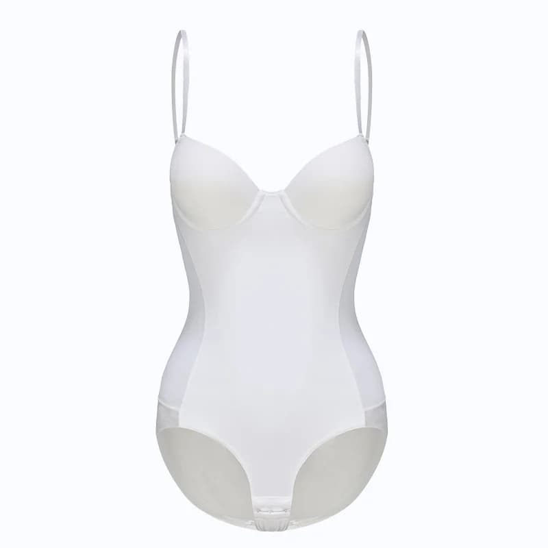 Underwire White Bodysuit Women Shapers Stretch Solid Color Silky Underwear Shapewear