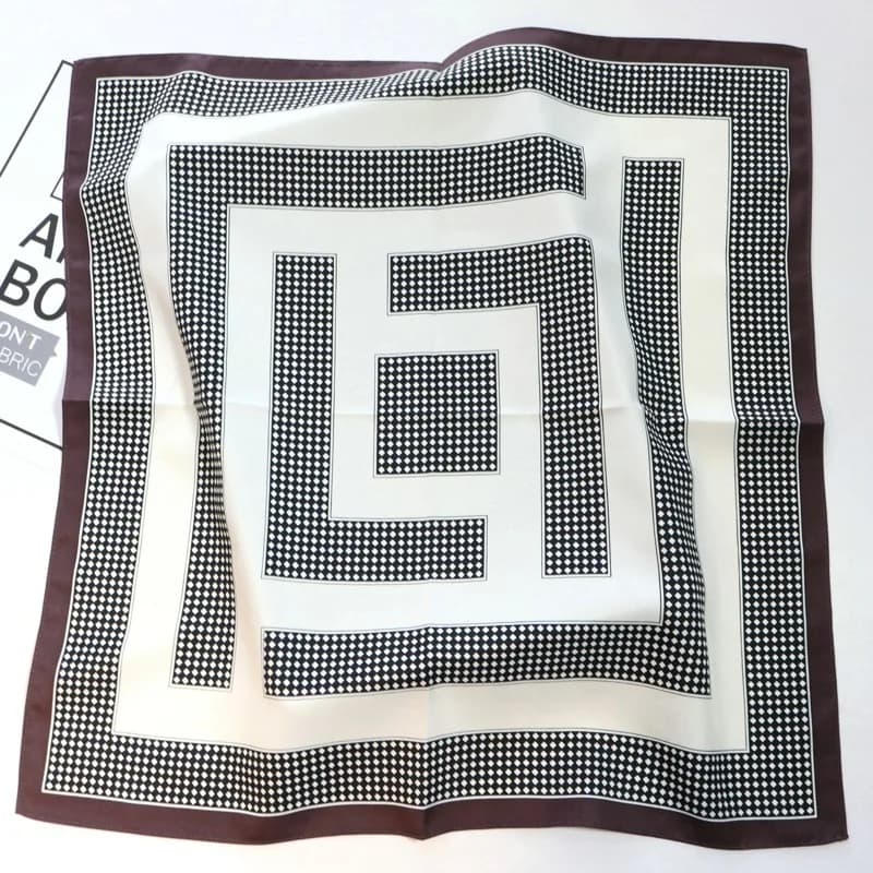 2024 Korean Fashion All-Match Artificial Silk Scarf 53cm Square Scarves Head Scarf Neck Tie Band Professional Neckerchief