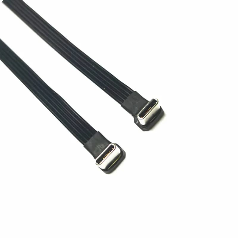 USB-C Type C Male UP Down Angled 90 Degree to USB C type c Female Data Cable USB Type-c Flat Cable 0.2m/0.5m/1m/1.5m