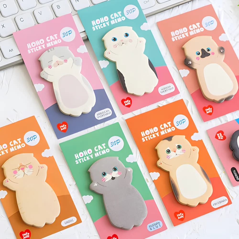 Novelty Cute Cat Paw Sticky Notes Funny Kawaii Memo Pad Post Notepad Aesthetic Stationery Check List To Do Index Tabs Stickers