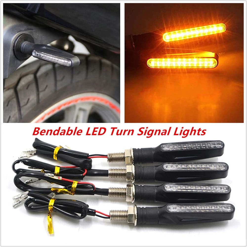 1/2/4pc LED Motorcycle Turn Signals Light Tail Flasher Blinker IP68 Waterproof Indicator Blinker Rear Lights Lamp Accessories