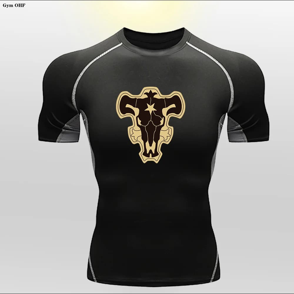 Children's Fashion Anime Printed Theme Bull Head High Elastic Tight Clothing New Breathable Quick Drying Milk Silk GYM Running