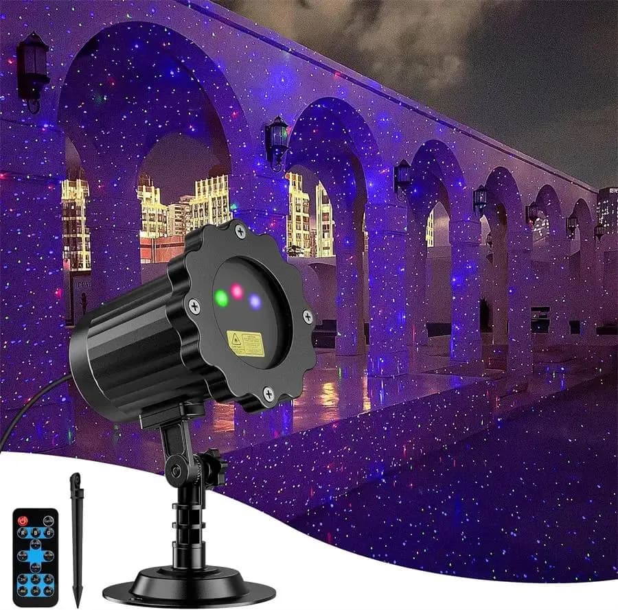 Christmas Laser Projector Lights Outdoor 3 Colors Green Blue Red Christmas Laser Light with Remote Holiday Laser Projector Lamp