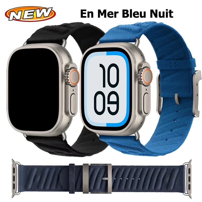 Sport Bracelet For Apple Watch Ultra2 49mm En Mer Band Bleu Nuit For Apple Watch Band Series 10 46mm SE 9 8 45mm 44mm 42mm 40 41