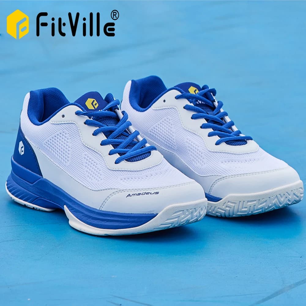 FitVille Soprt Shoes for Mens Tennis Shoes Pofessional Training Sneakers Anti-Slip Sweat Absorbent Swollen Feet Arch Support
