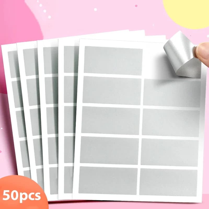 50 Pcs PVC Scratch-Off Stickers for Party Games, Kids' Crafts, and Stationery Fun -DIY Projects