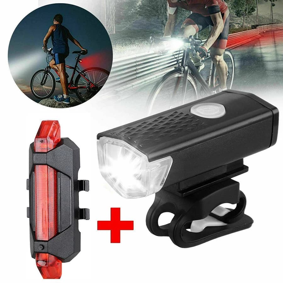 Bicycle Light Set Headlight Night Lighting USB Charging Waterproof Outdoor Cycling Bike Lights