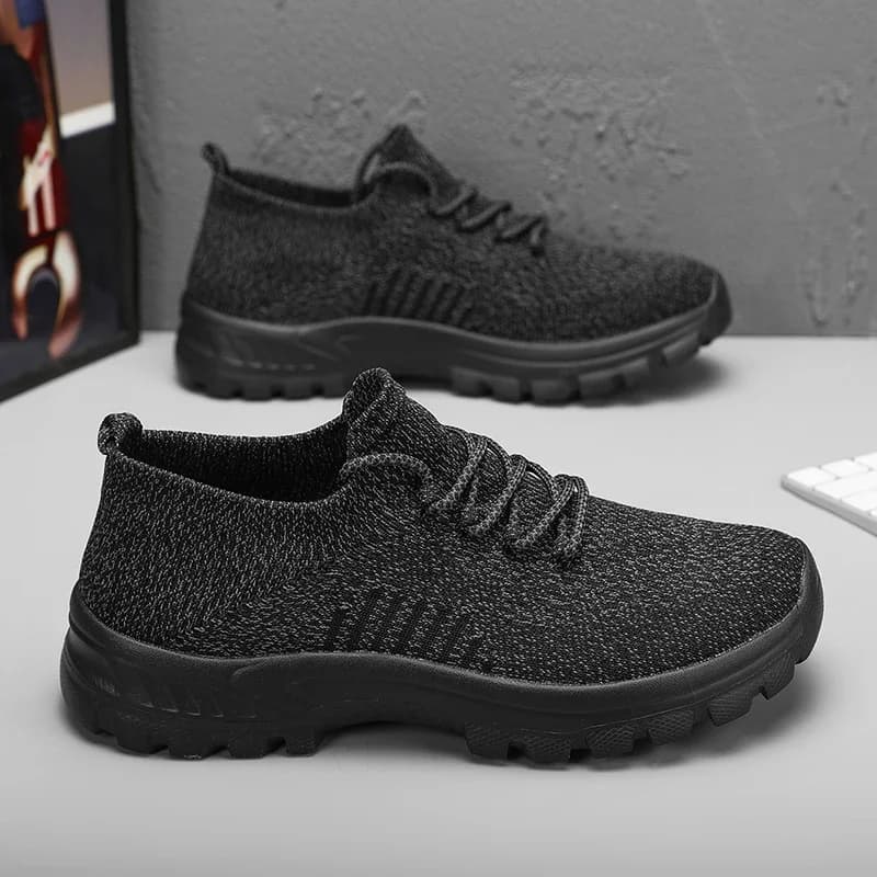2024 Spring New Women Knitted Socks Mesh Sports Shoes Men's Flat Shoes Casual Breathable Women's Walking Shoes Large Size 36-47