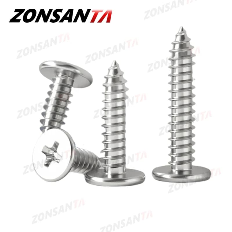 M2 M2.6 M3 M3.5 M4 M5 M6 Cross Phillips Ultra Thin Super Low Flat Wafer Head A2 304 Stainless Steel Self tapping Wood Screw