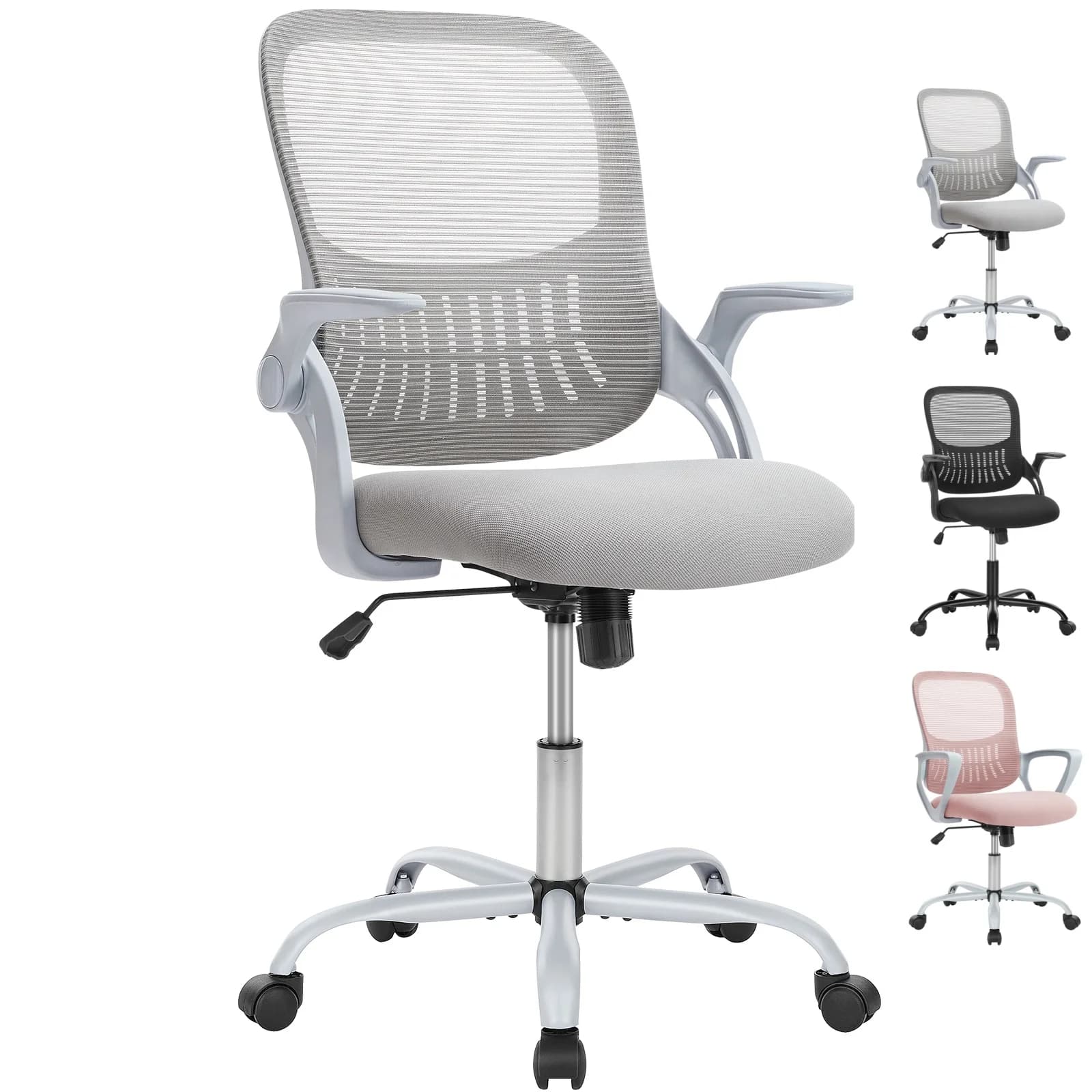 JHK Ergonomic Mesh Backrest Office Desk Chair Adjustable Height Computer Rolling Work Swivel Gaming Chairs With Wheels For Home