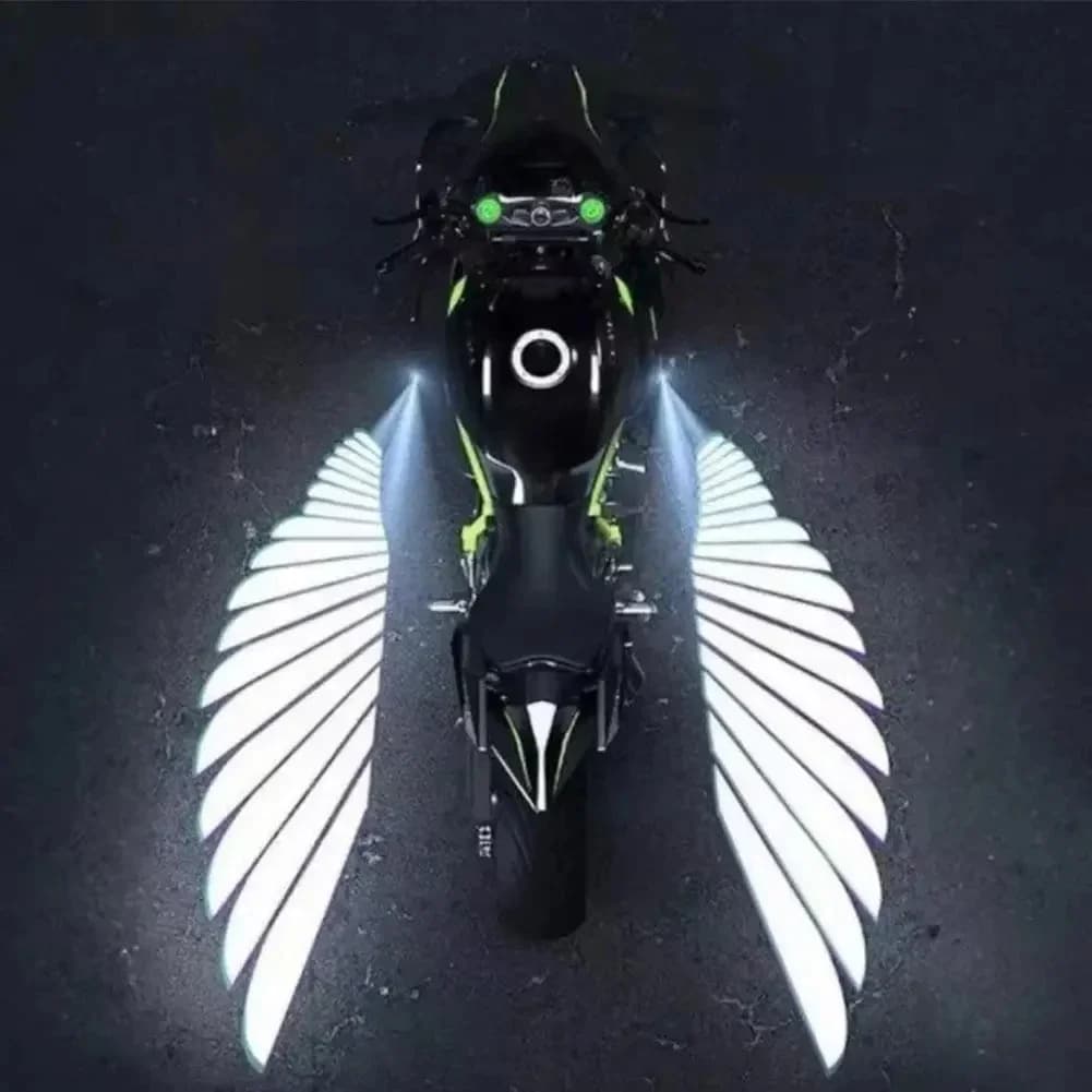 2PCS Motorcycle Angel wings LED projection light electric car street modification welcome decoration anti-collision laser light