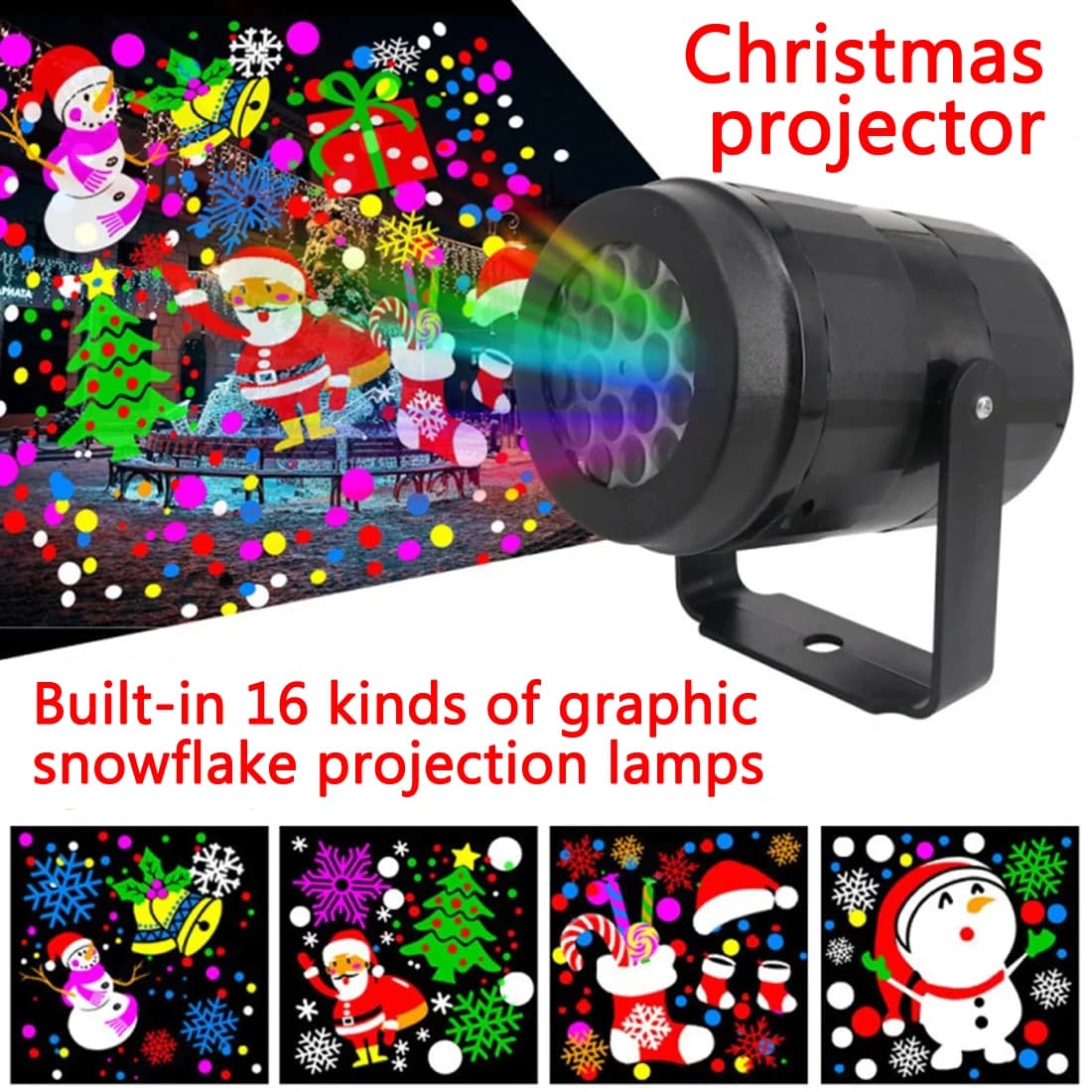 Projector Christmas Stage Light Projection 360° Rotation 16 Modes LED Christmas Lights for Christmas Holiday Party Carnival 2024